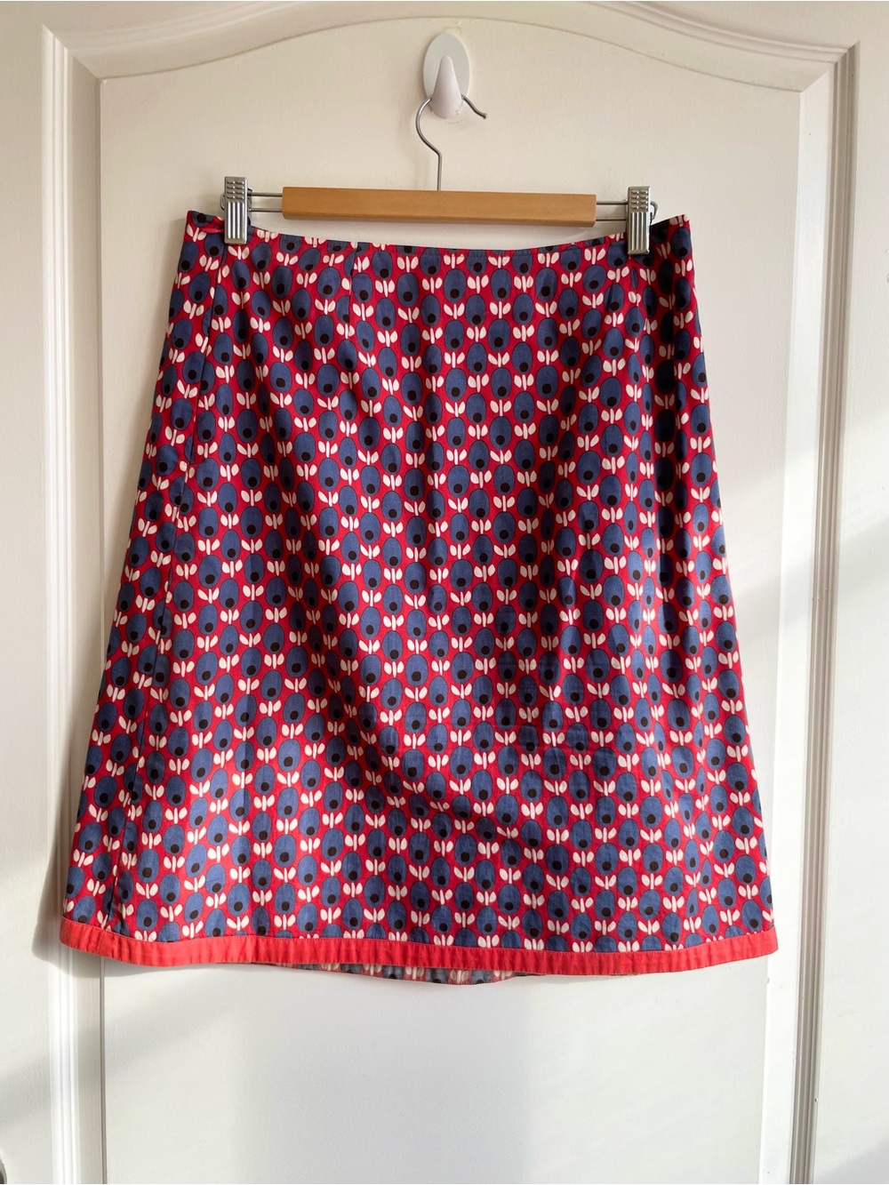 Boden 100% Cotton Vintage Style Aline Skirt Size 12 Twee Zooey Deschanel Retro - Picture 2 of 6